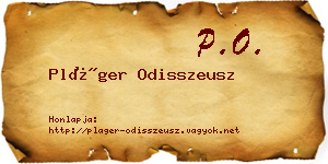 Pláger Odisszeusz névjegykártya